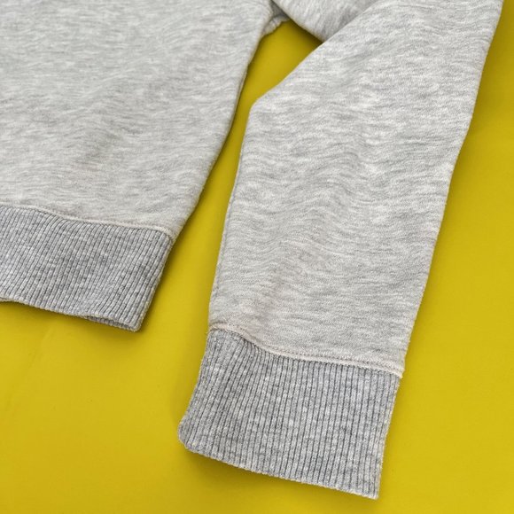 Express Cropped Sweater with Sequin and Lace Owl, Heather Gray/Cream, Size XS - Picture 12 of 14